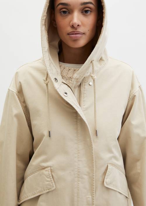 Parka regular Linen Beige in detailaanzicht