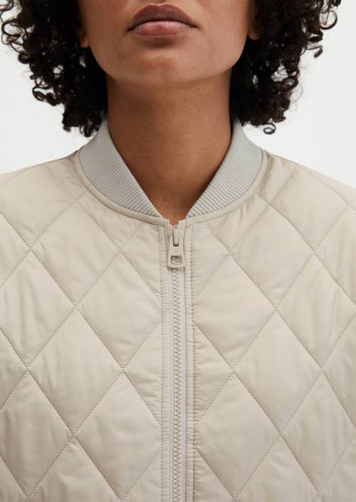 Verstaubare Steppjacke MOP x Function Linen Beige in Detailansicht