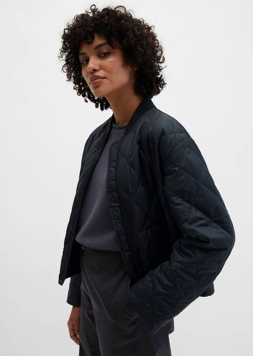 Verstaubare Steppjacke MOP x Function Deep Night Blue in Frontalansicht