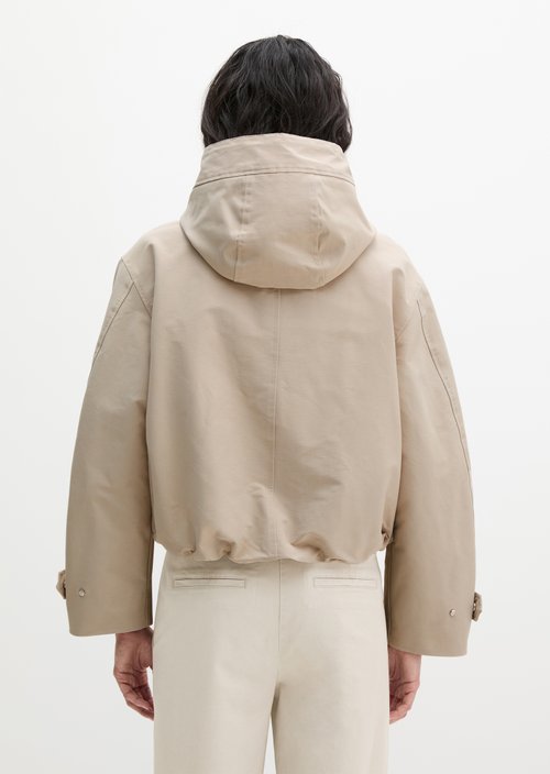 Canvasjacke mit Kapuze relaxed — Linen Beige