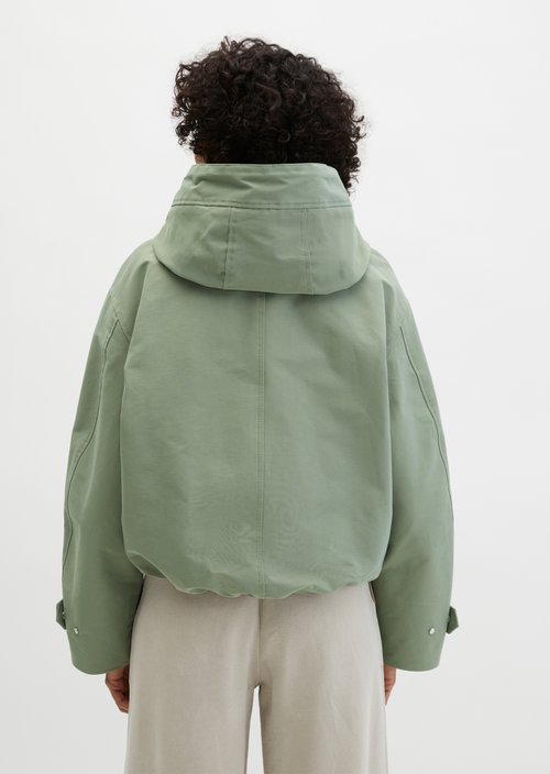 Canvasjacke mit Kapuze relaxed — Fresh Sage