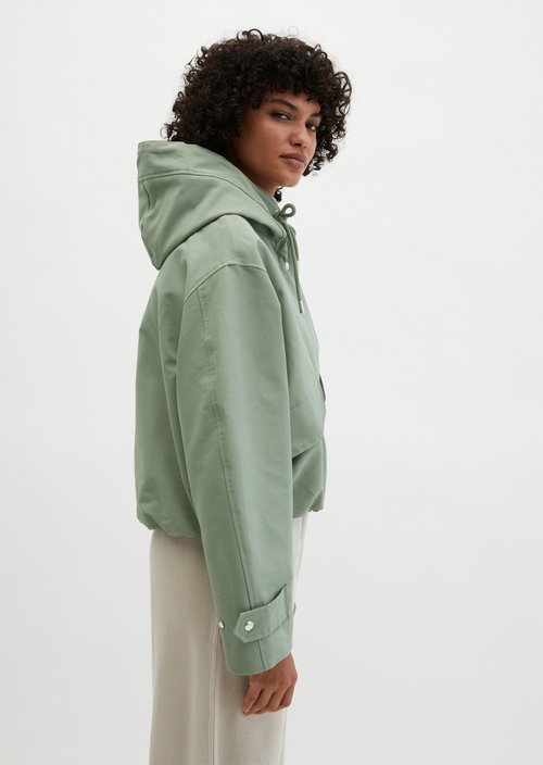 Canvasjacke mit Kapuze relaxed — Fresh Sage