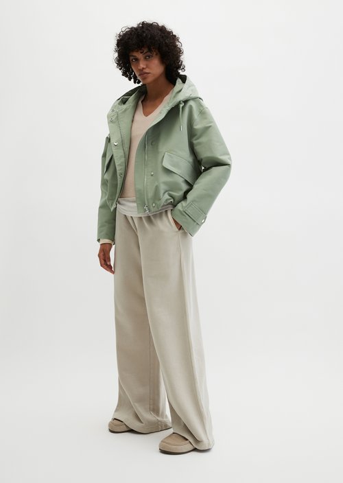 Canvasjacke mit Kapuze relaxed — Fresh Sage