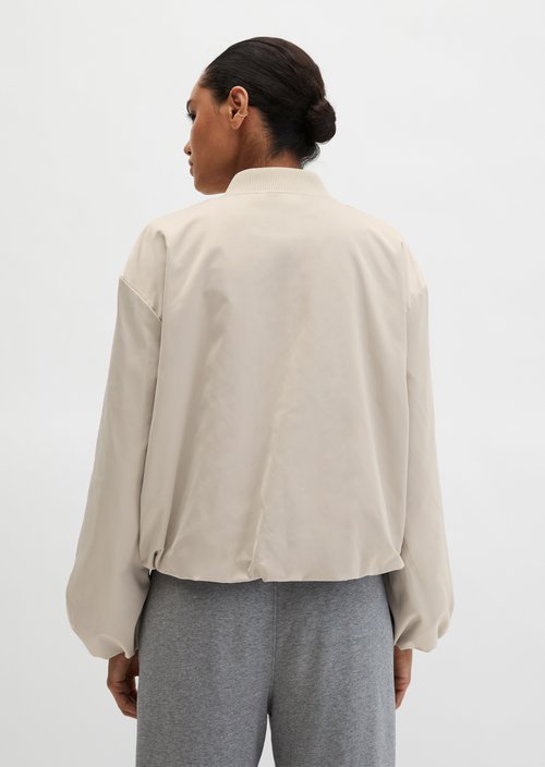 Aviator-style blouson regular cropped — Linen Beige