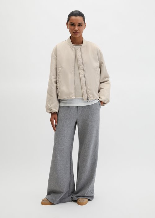 Aviator-style blouson regular cropped — Linen Beige
