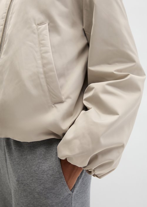 Aviator-style blouson regular cropped — Linen Beige