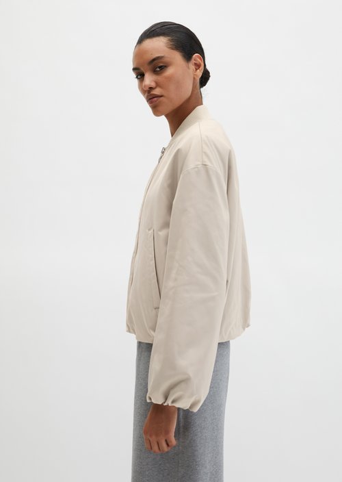 Aviator-style blouson regular cropped — Linen Beige