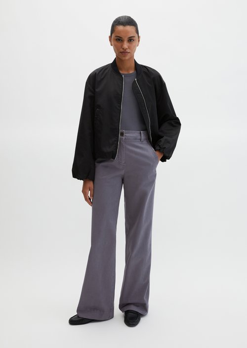 Aviator-style blouson regular cropped — Deep Night Blue