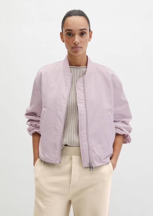 Aviator-style blouson regular cropped Dried Rose in front view