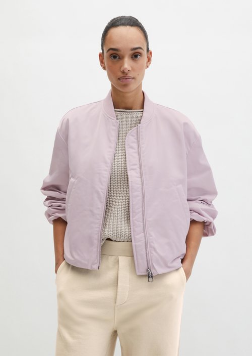 Aviator-style blouson regular cropped — Dried Rose
