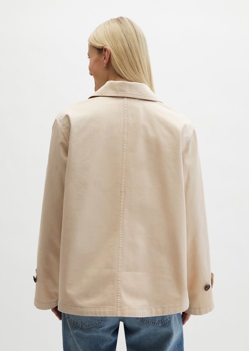 Caban jacket relaxed garment-dyed — Linen Beige