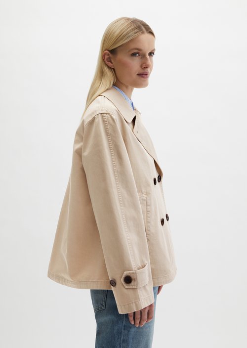 Caban jacket relaxed garment-dyed — Linen Beige