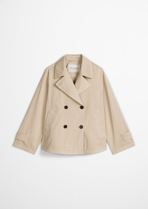 Caban jacket relaxed garment-dyed — Linen Beige