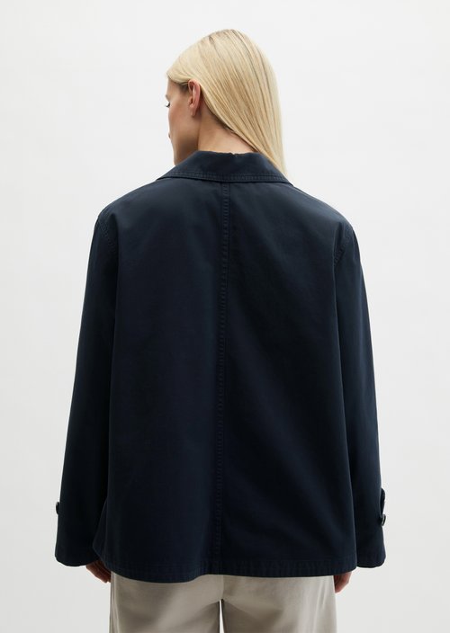 Caban jacket relaxed garment-dyed — Deep Night Blue