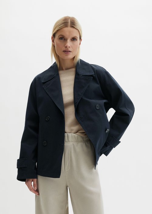 Caban jacket relaxed garment-dyed — Deep Night Blue