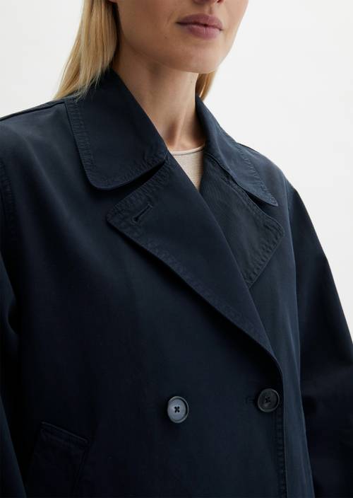 Cabanjacke relaxed garment-dyed Deep Night Blue in Detailansicht