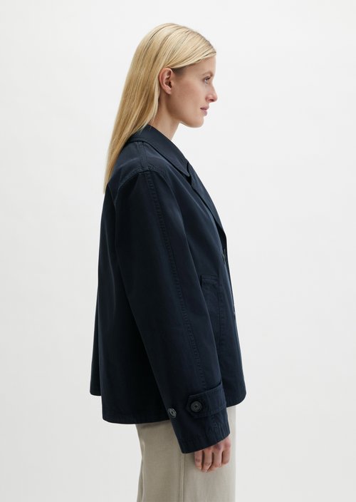 Caban jacket relaxed garment-dyed — Deep Night Blue