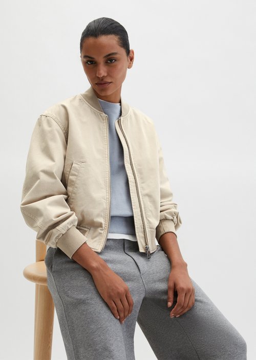 Twill-Blouson regular garment-dyed — Linen Beige