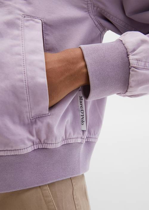 Twill-Blouson regular garment-dyed Dusty Lavender in Detailansicht