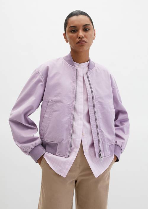Twill-Blouson regular garment-dyed Dusty Lavender in Frontalansicht