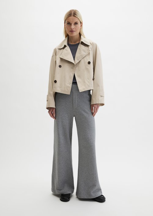 Relaxed trench jacket — Linen Beige