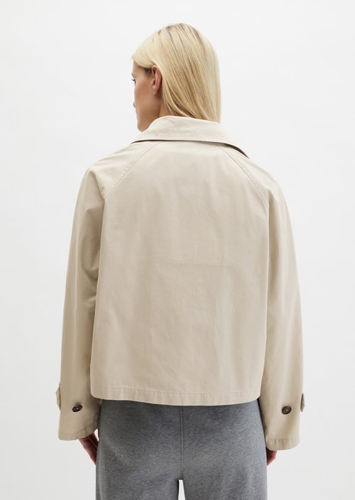Relaxed trench jacket — Linen Beige