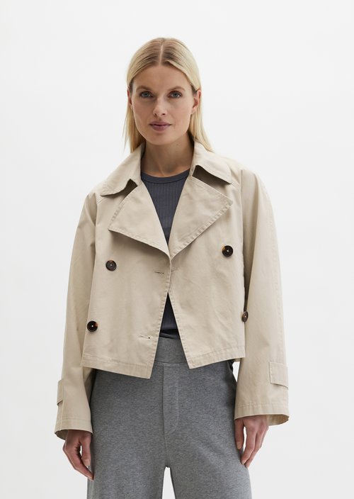 Relaxed trench jacket — Linen Beige