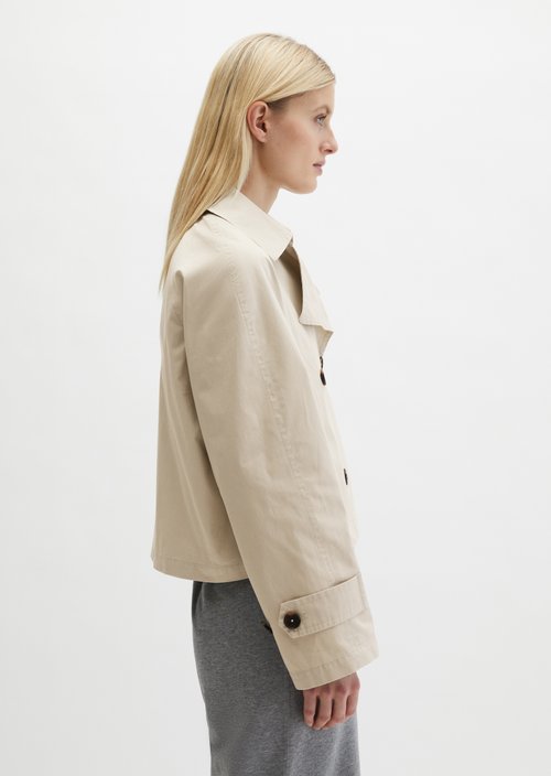 Relaxed trench jacket — Linen Beige