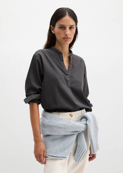 Losse blouse Blue Graphite in vooraanzicht