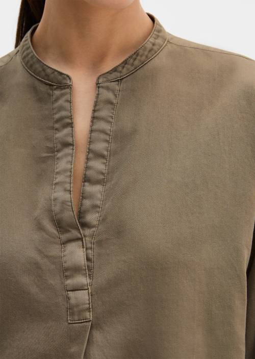 Losse blouse Chalky Brown in detailaanzicht