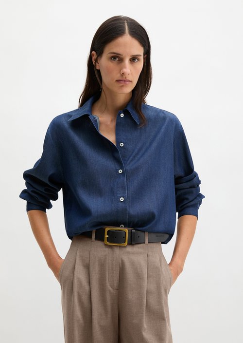 Marc O'Polo NorHeren spijkerblouse, Dames, blauw, 34, 64% Lyocell, 36% Katoen