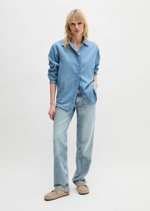 Marc O'Polo NorHeren spijkerblouse, Dames, blauw, 36, 64% Lyocell, 36% Katoen