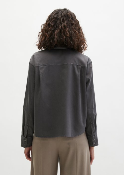 Relaxed cropped blouse — Blue Graphite