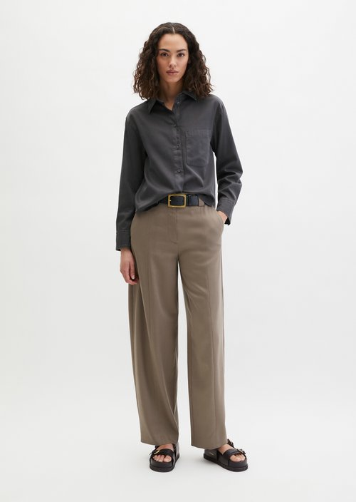 Relaxed cropped blouse — Blue Graphite