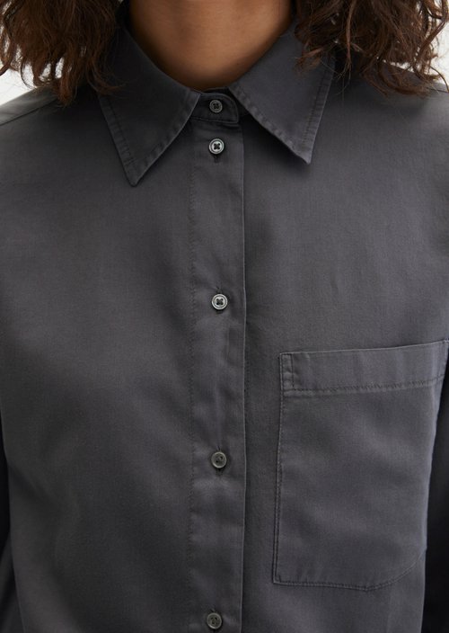 Relaxed cropped blouse — Blue Graphite