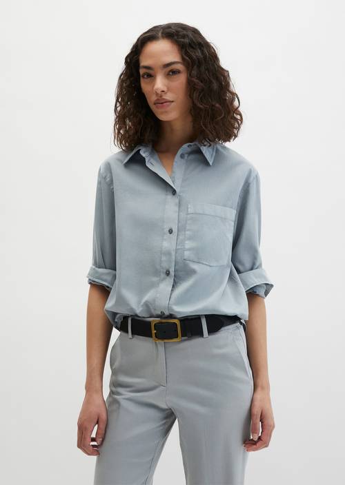 Bluse relaxed cropped Grey Horizon in Frontalansicht