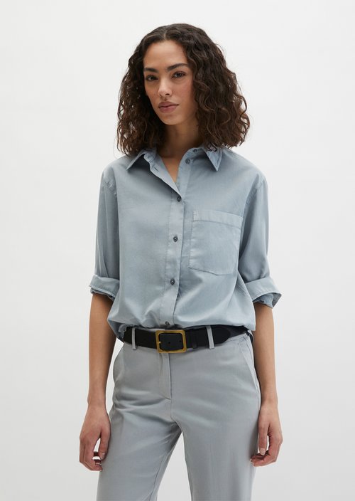 Relaxed cropped blouse — Grey Horizon
