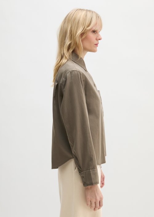 Relaxed cropped blouse — Chalky Brown