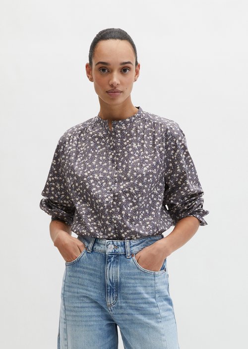 Ruffled loose blouse — Medium Grey