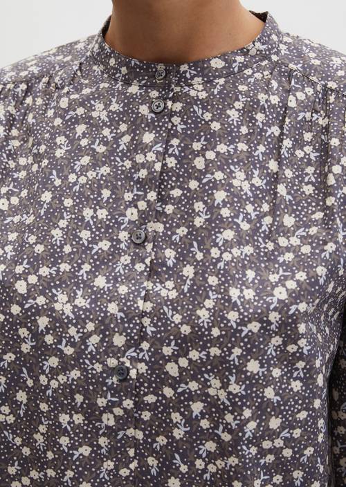 Geraffte Bluse loose Medium Grey in Detailansicht