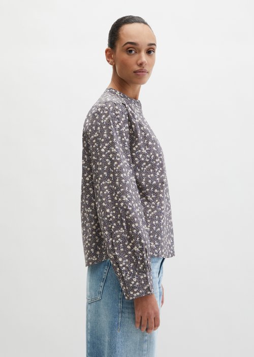 Ruffled loose blouse — Medium Grey