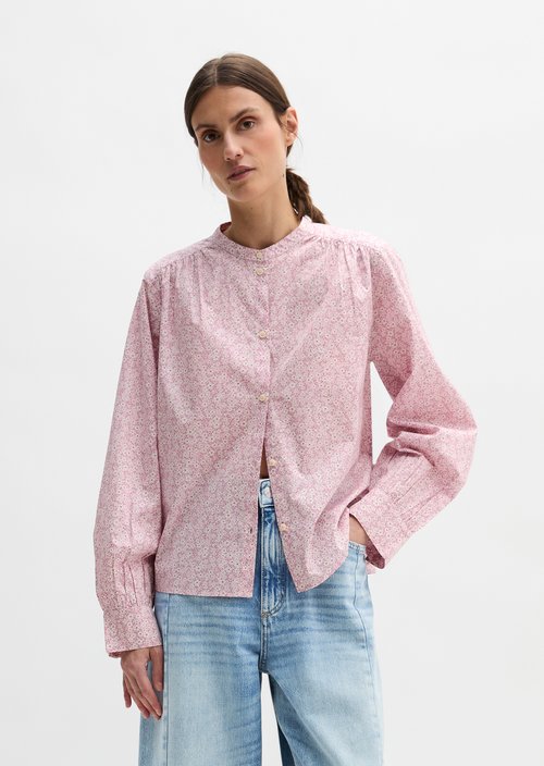 Ruffled loose blouse — Light Pink