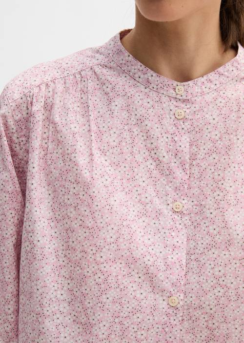 Geraffte Bluse loose Light Pink in Detailansicht