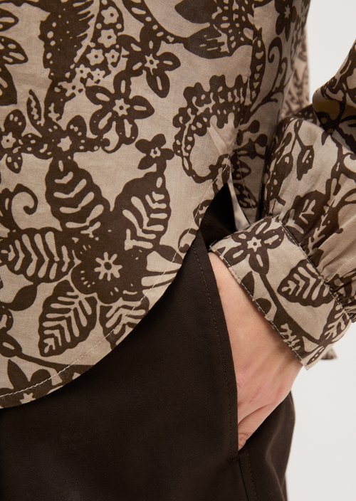 Regular tunic blouse — Medium Brown
