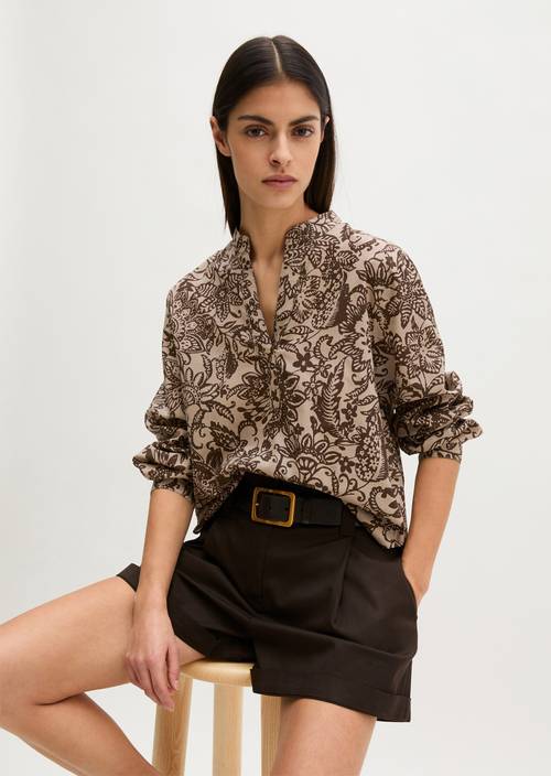 Bluzka tunika o regularnym kroju Medium Brown w widoku z przodu