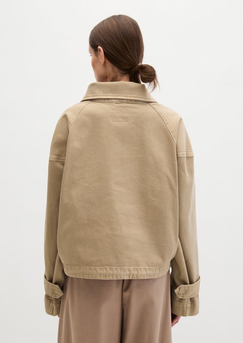Funnel-neck jacket loose — Earthy Taupe