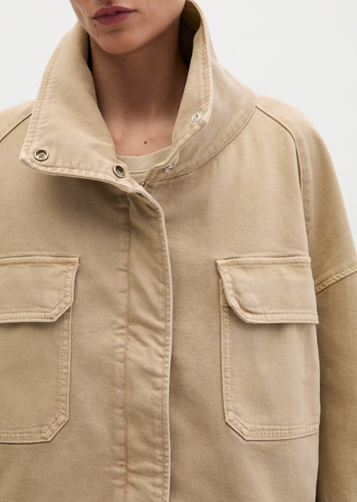 Funnel-neck jacket loose — Earthy Taupe