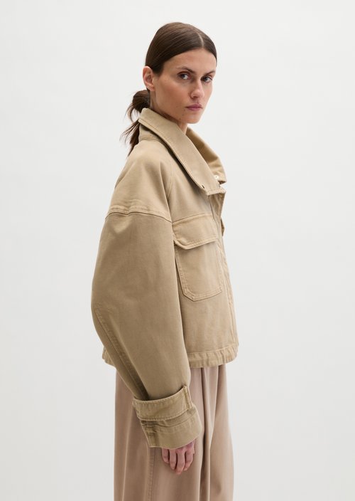 Funnel-neck jacket loose — Earthy Taupe