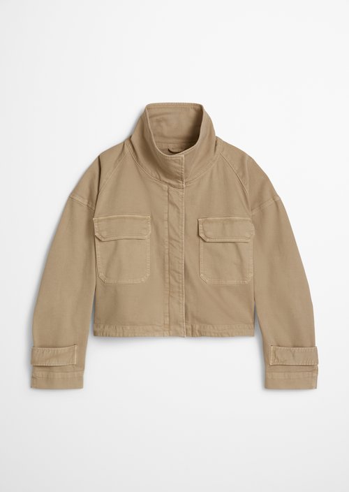 Funnel-neck jacket loose — Earthy Taupe