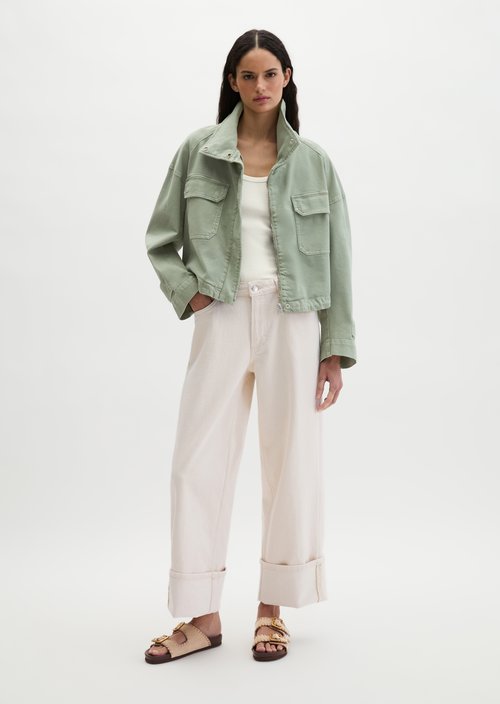 Funnel-neck jacket loose — Fresh Sage